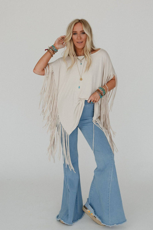 Fringe Top - Oat