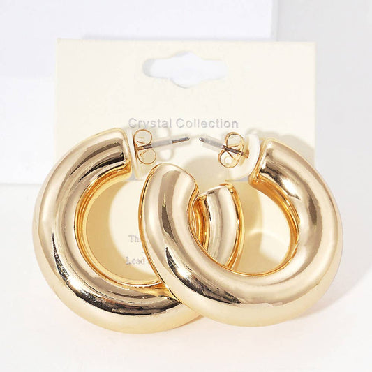 Modern Minimalist Thick Open Hoop Earrings