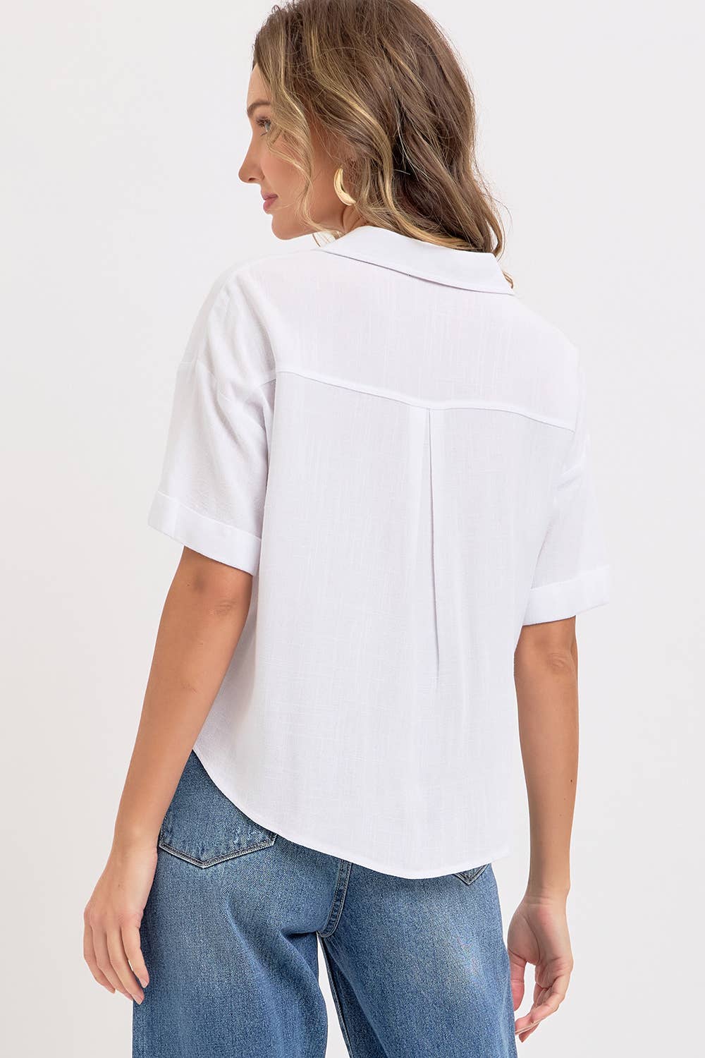 Linen Casual Button Top