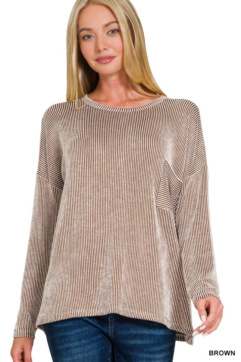Ribbed  Oversized Top