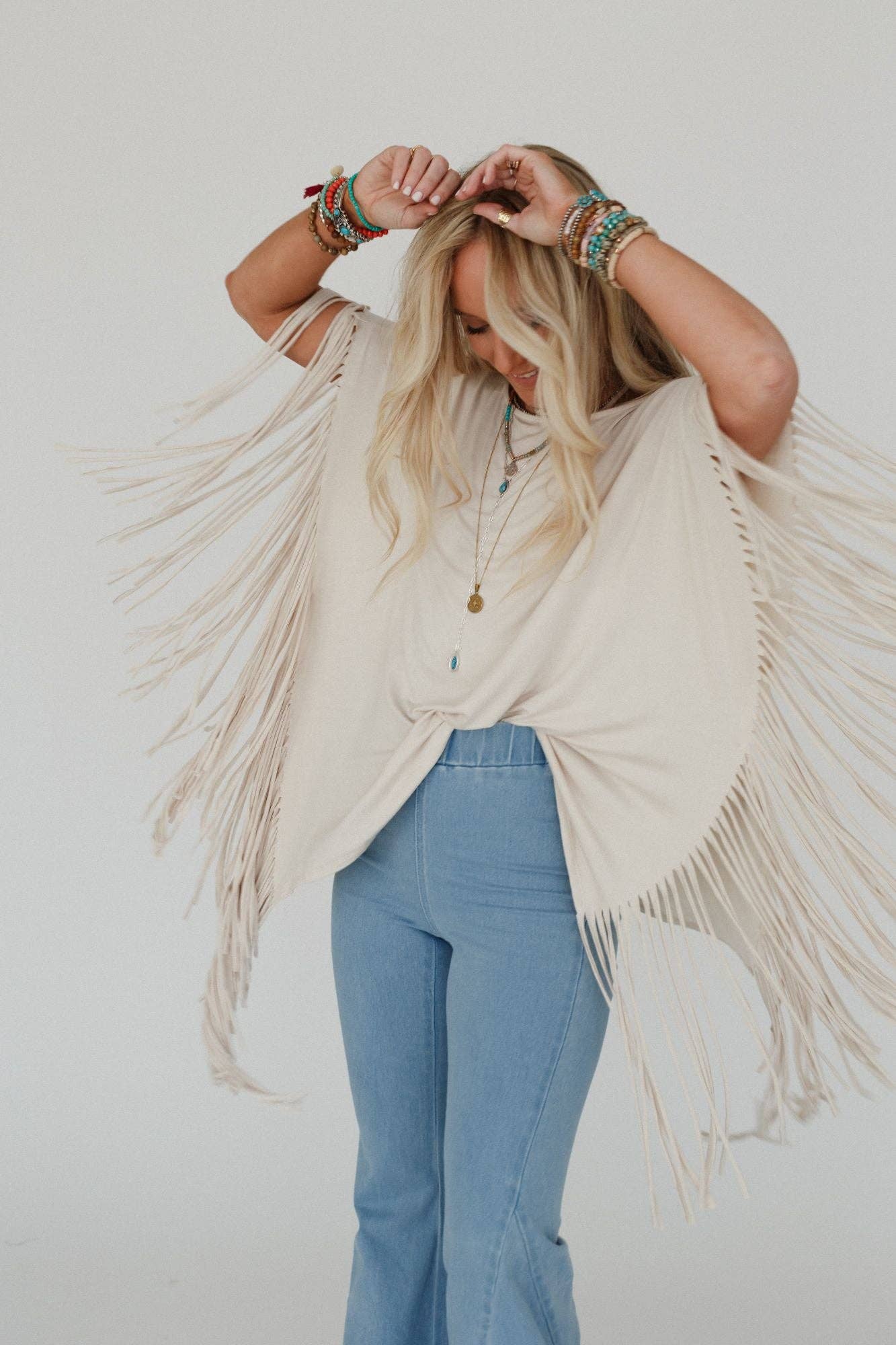 Fringe Top - Oat