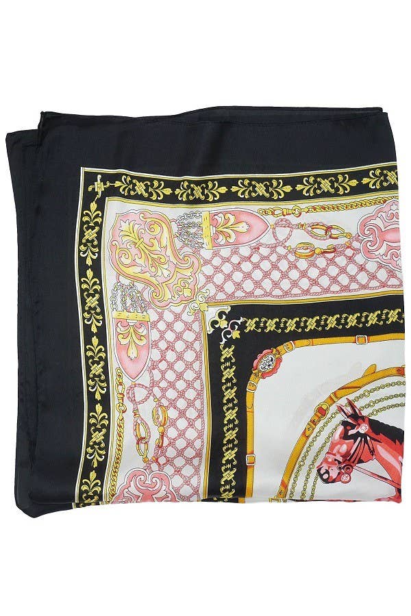 Satin Neckerchief Scarf Navy