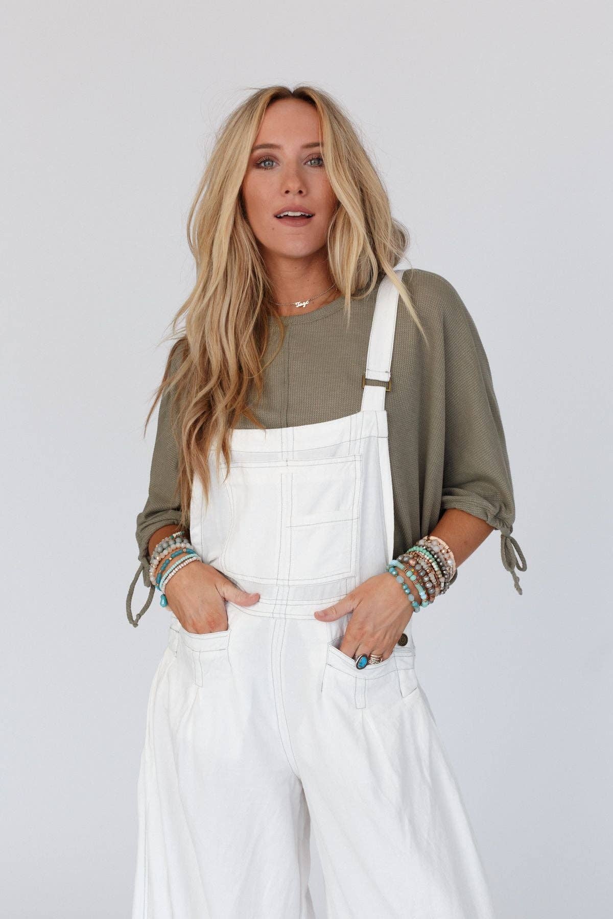 Puff Sleeve Tee - Olive