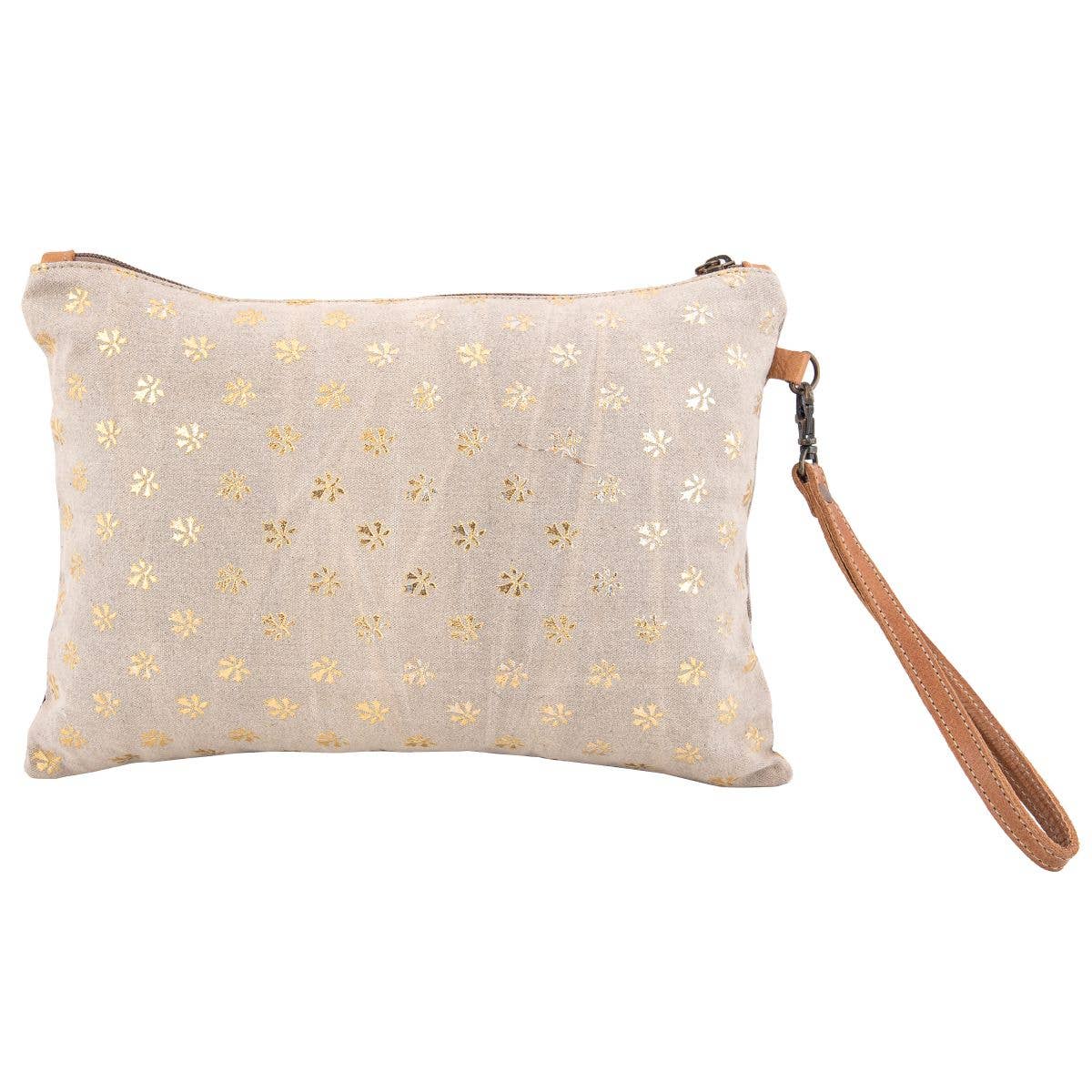 Canvas Leather & Cowhide Metallic Print Women's Utlity Bag