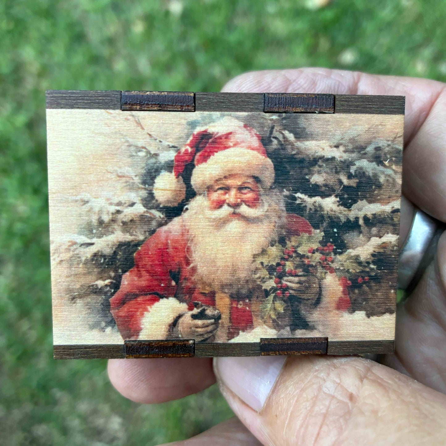 Matches • Christmas Santa Wooden Matchbox •Stocking Stuffers