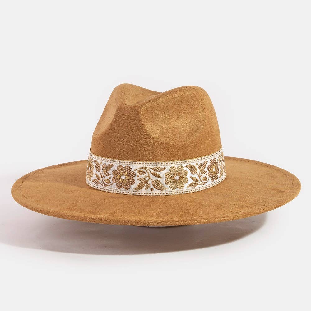 Flower Ribbon Fedora Hat