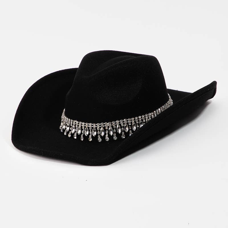 Rhinestone Fringe  Western Hat