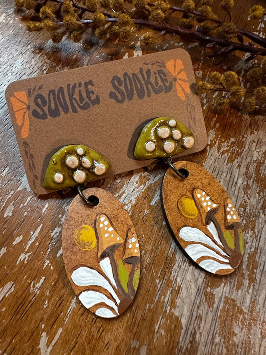 Mushroom & Daisy Earrings