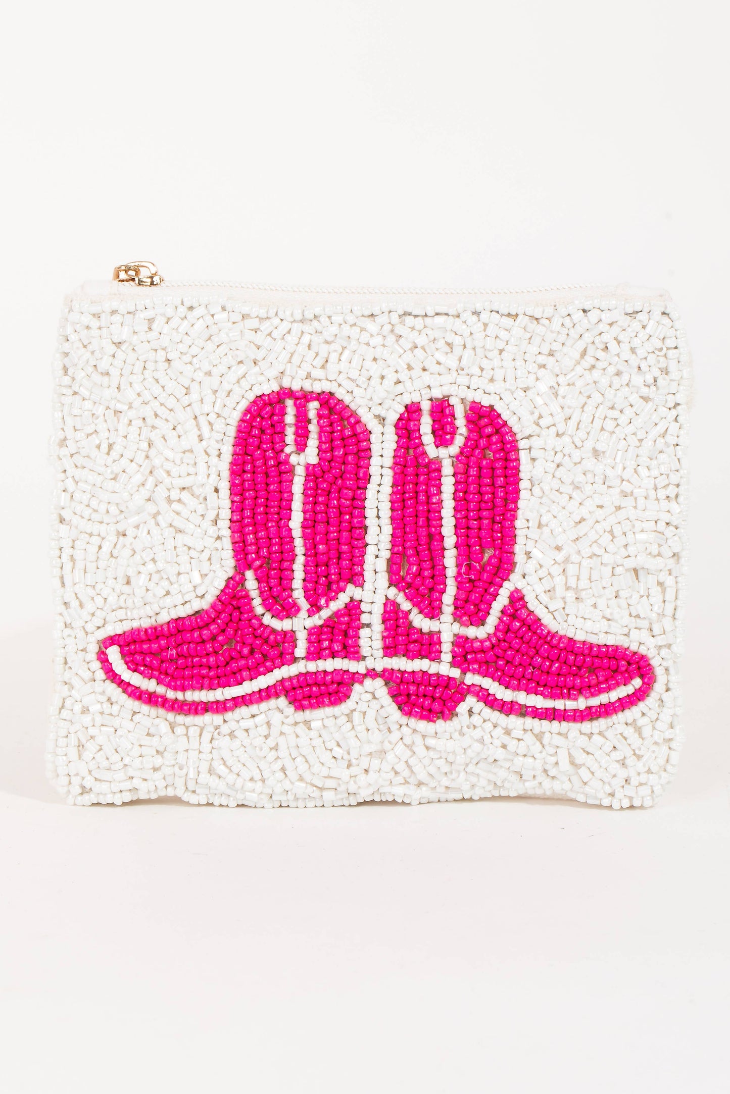 Pink Boot Beaded Coin Purse