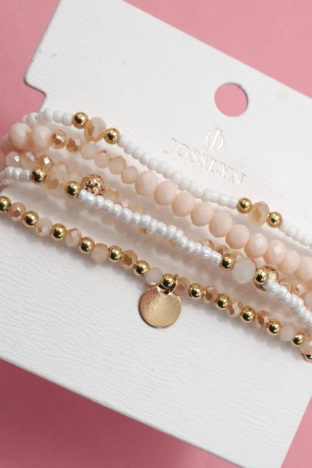 Light Pink Layered Bracelet Stack