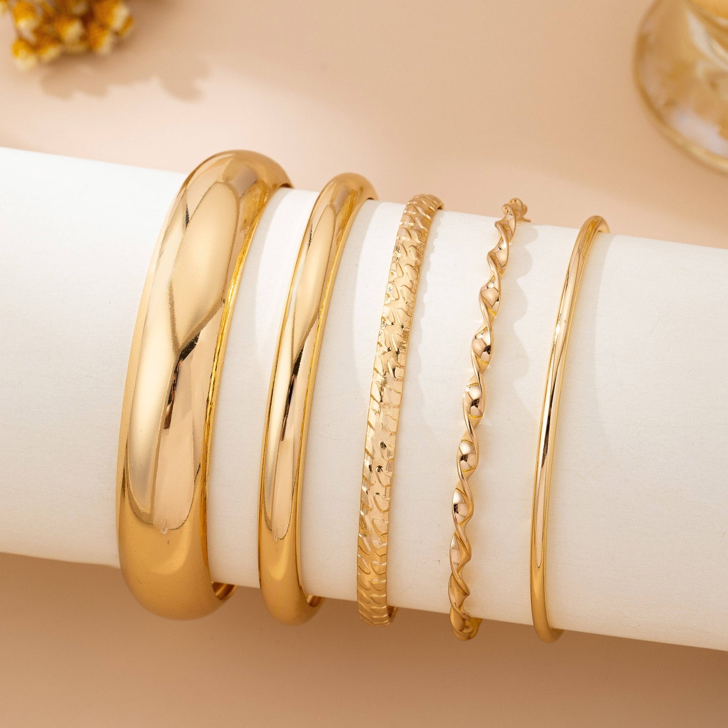 Gold Bangle Stack Set