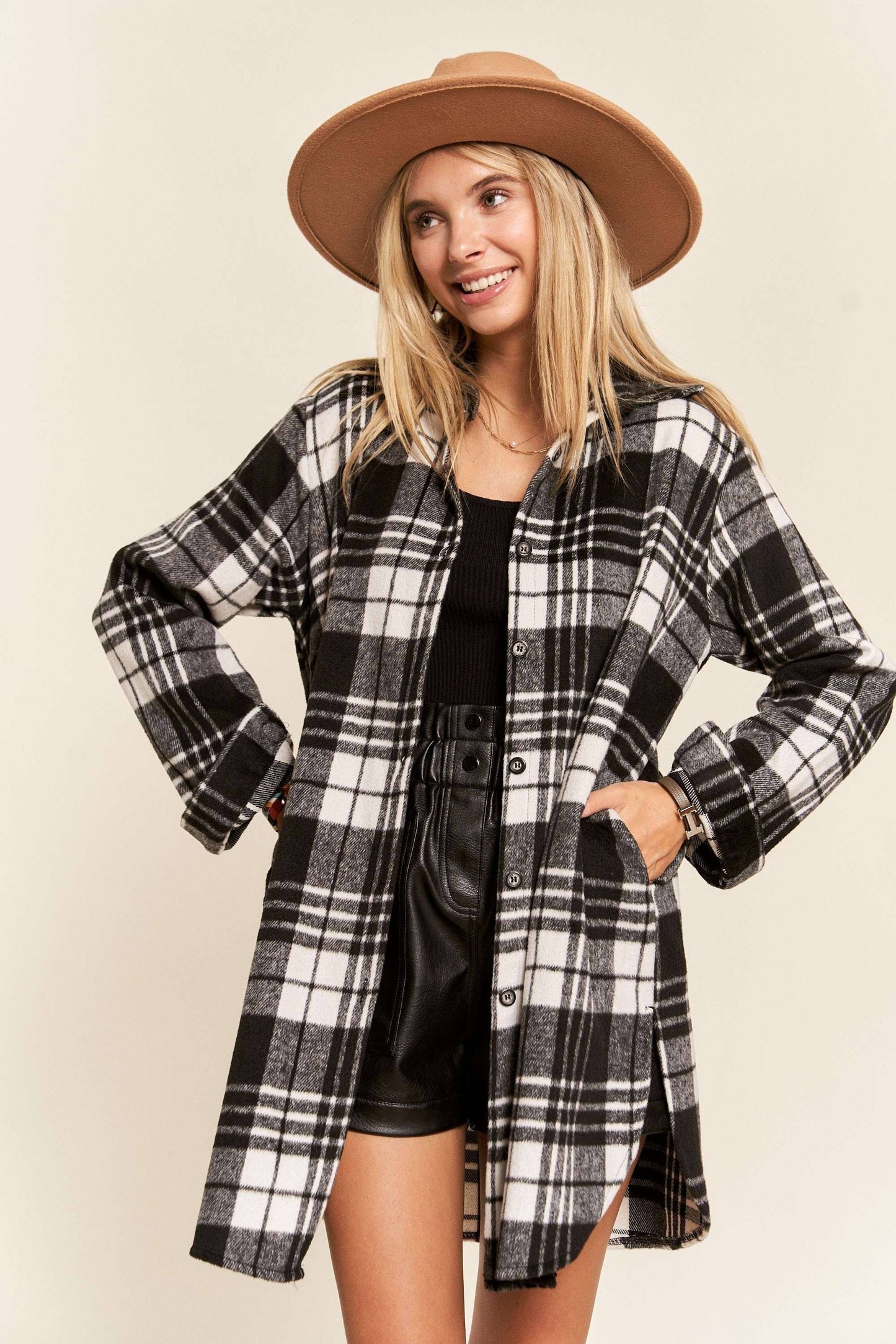 BUTTON DOWN FLANNEL SHACKET