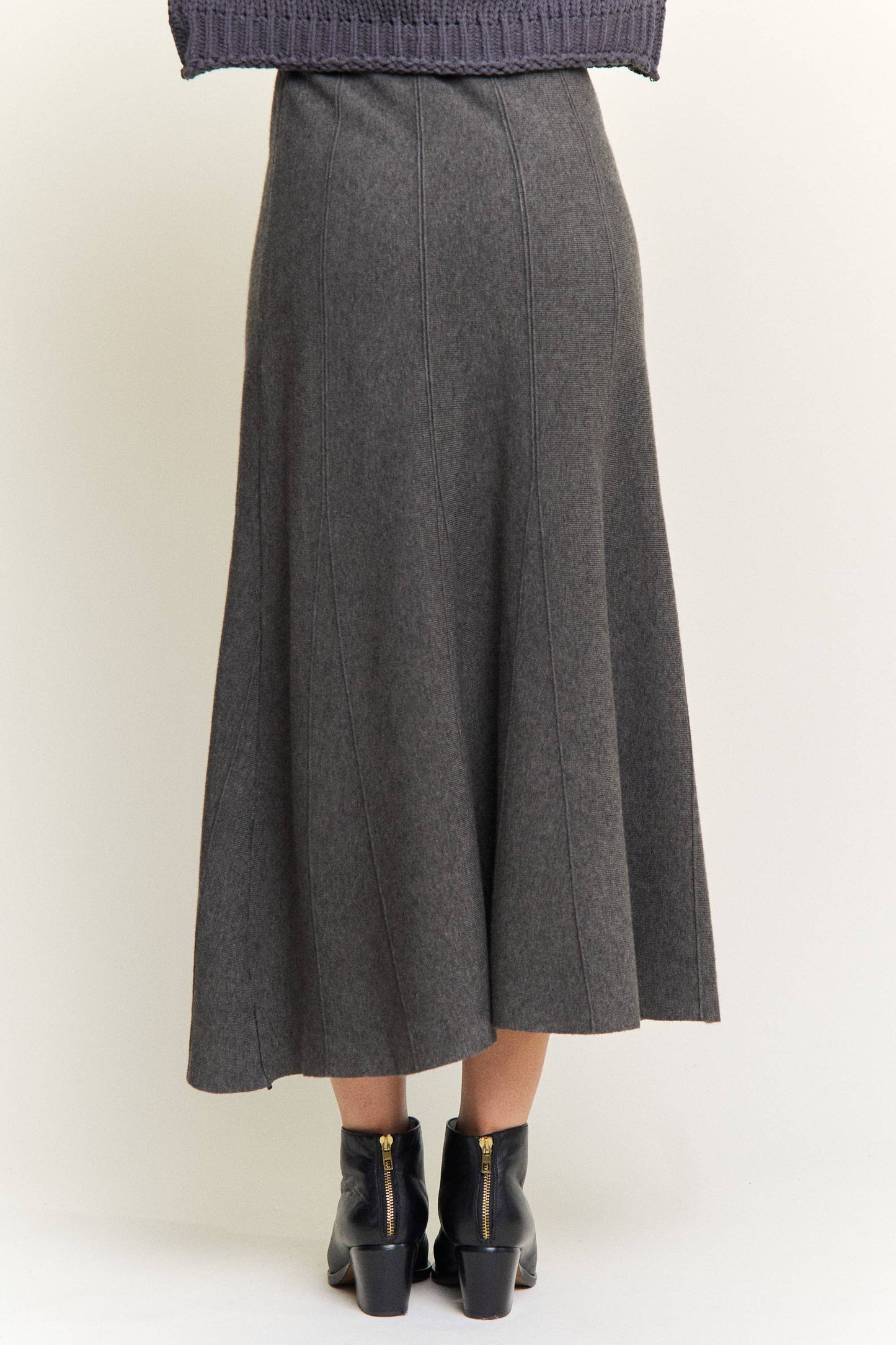 RIBBED KNIT  MIDI SKIRT