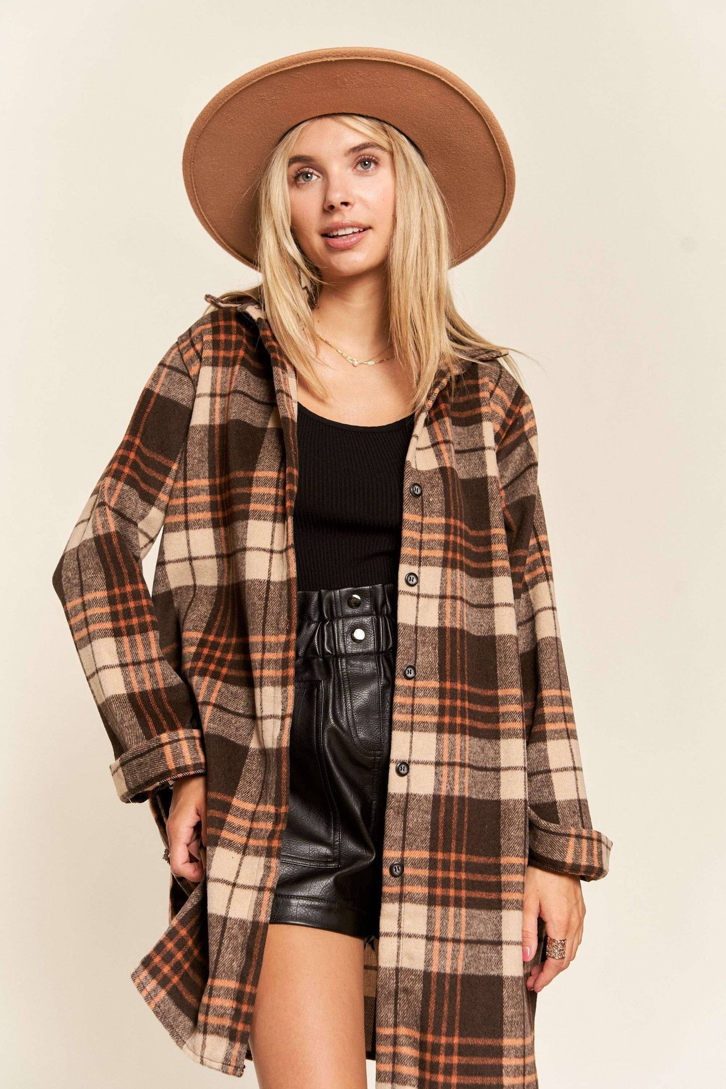 BUTTON DOWN FLANNEL SHACKET