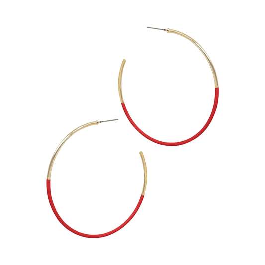 Red + Gold Skinny Hoop