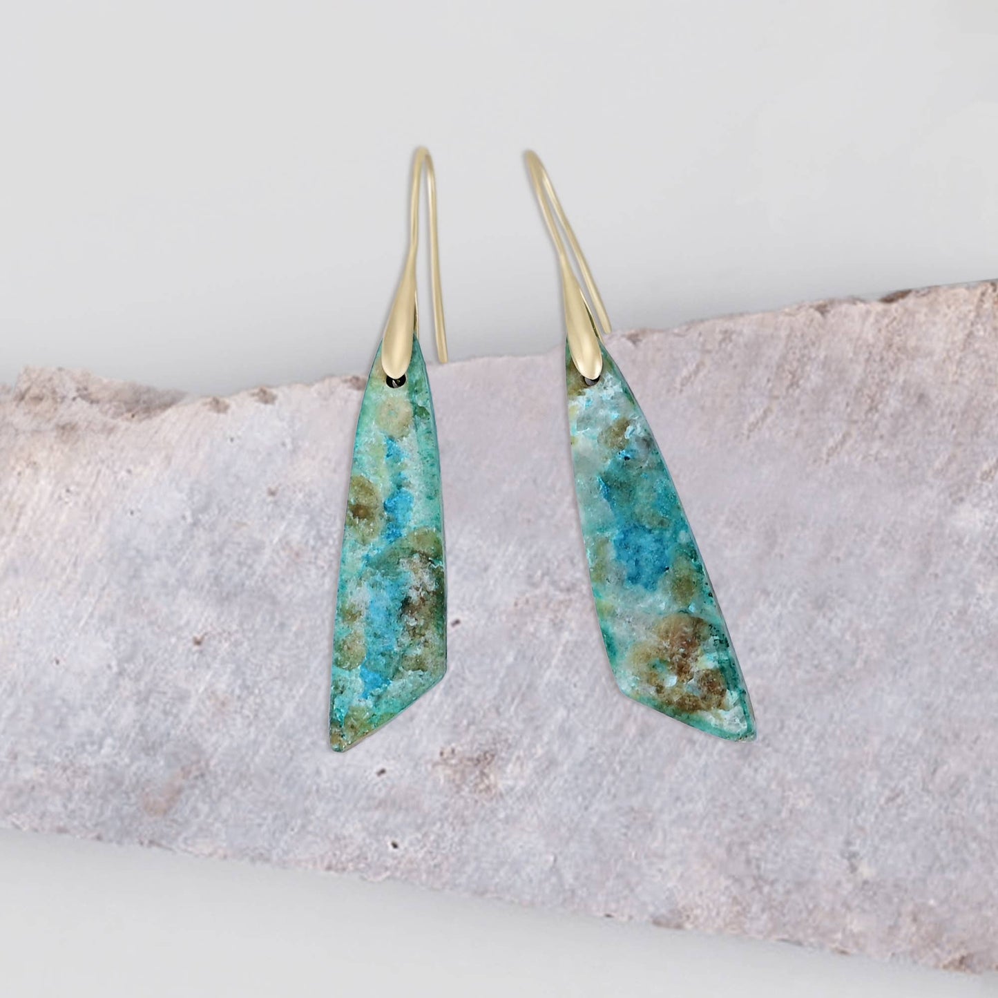 Natural Amazonite Dangle turqoise Earrings