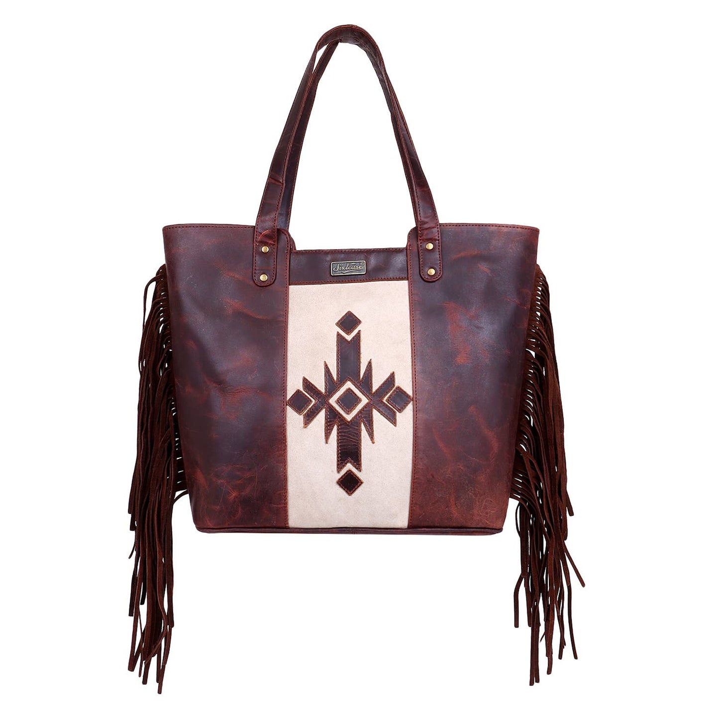 Leather Aztec Suede Fringed Purse