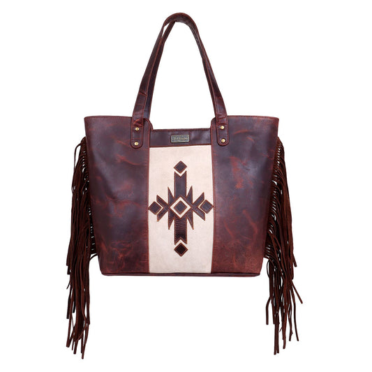 Leather Aztec Suede Fringed Purse