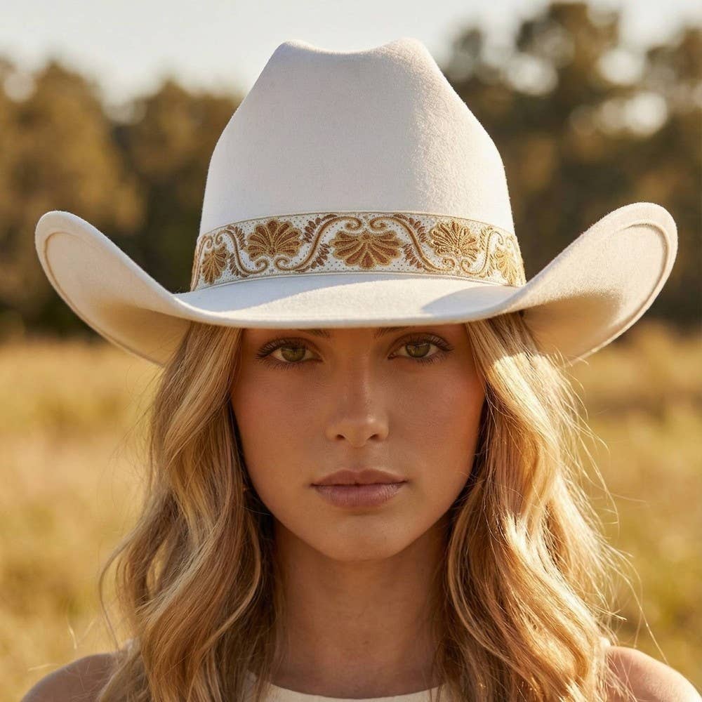 Intricate Border Pattern Band Cowboy Hat