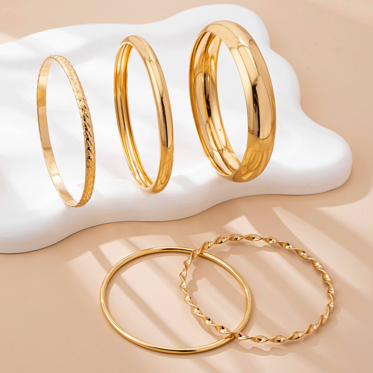 Gold Bangle Stack Set