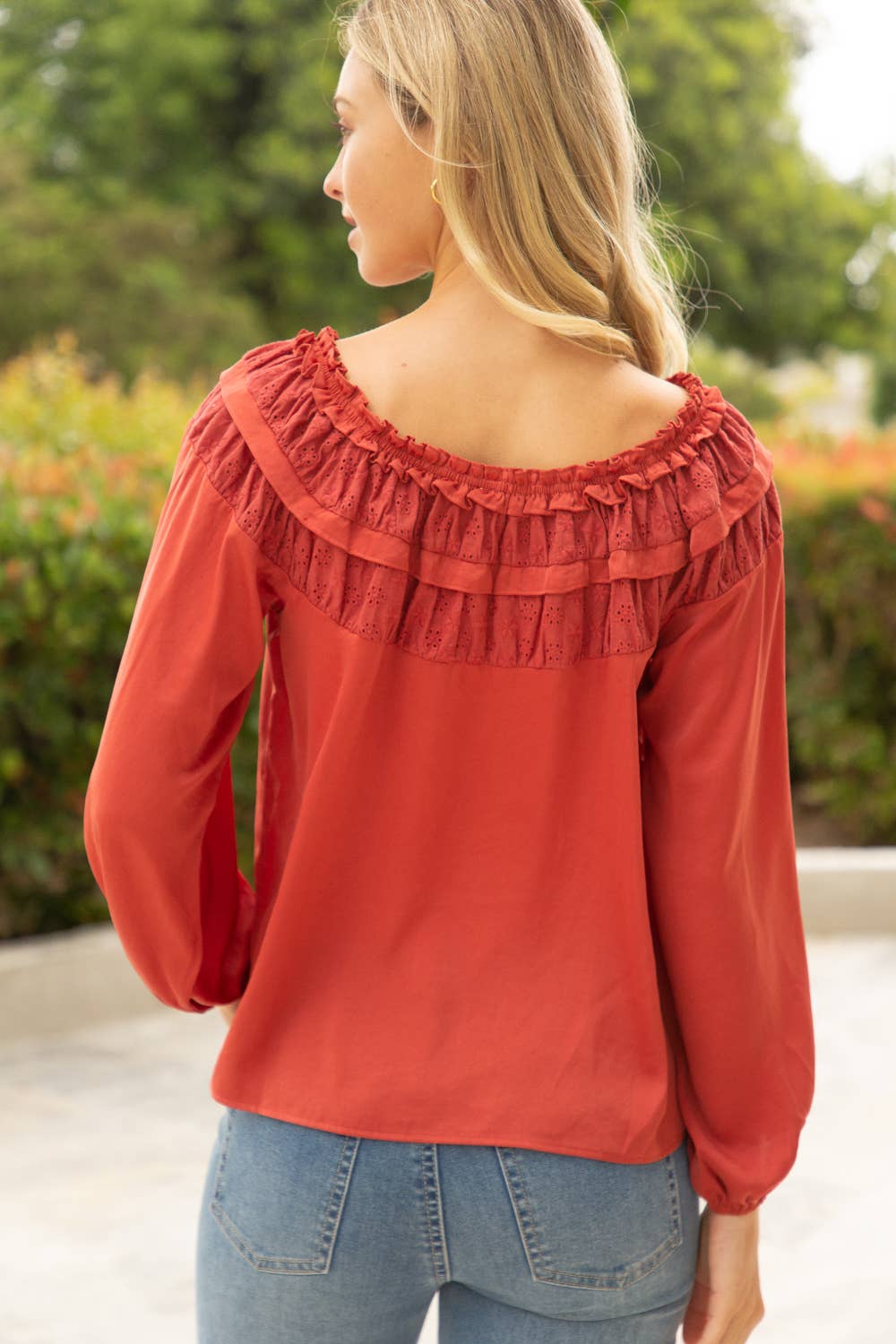 Eyelet Detailed Long Sleeve