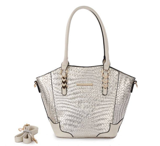 Tinder Luxe Metallic Woven Tote