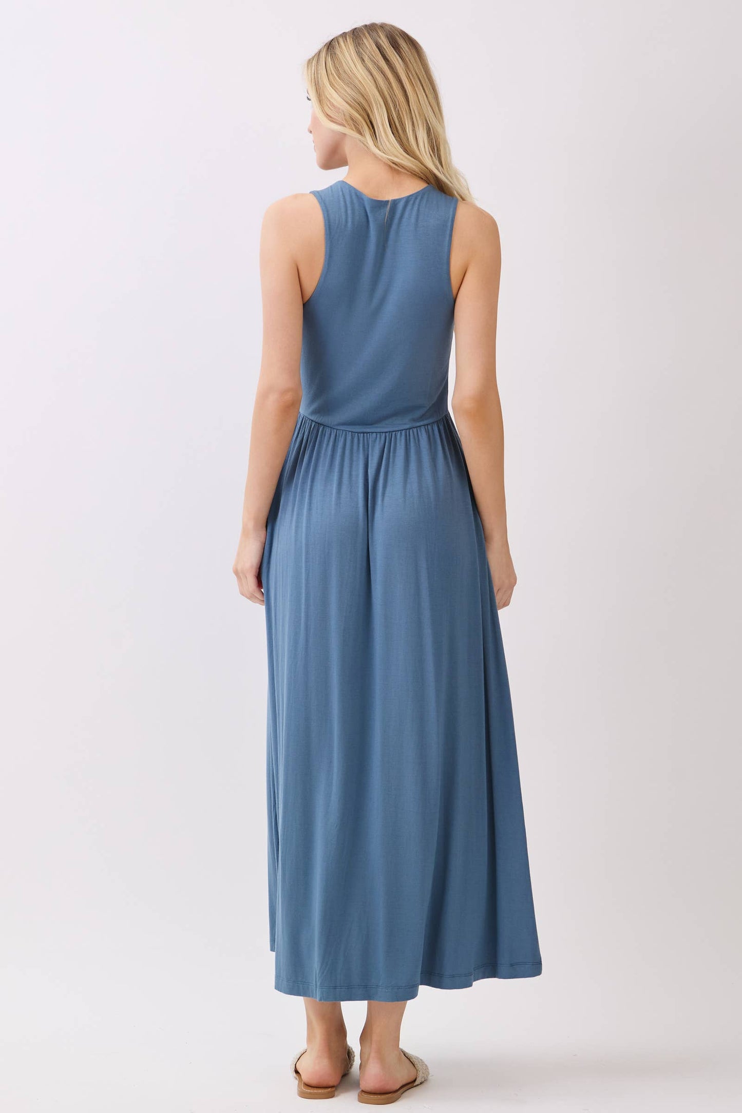 Black Midi Dress with Front Slits