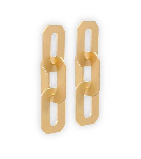 Brushed Gold Chunky Link Earrings