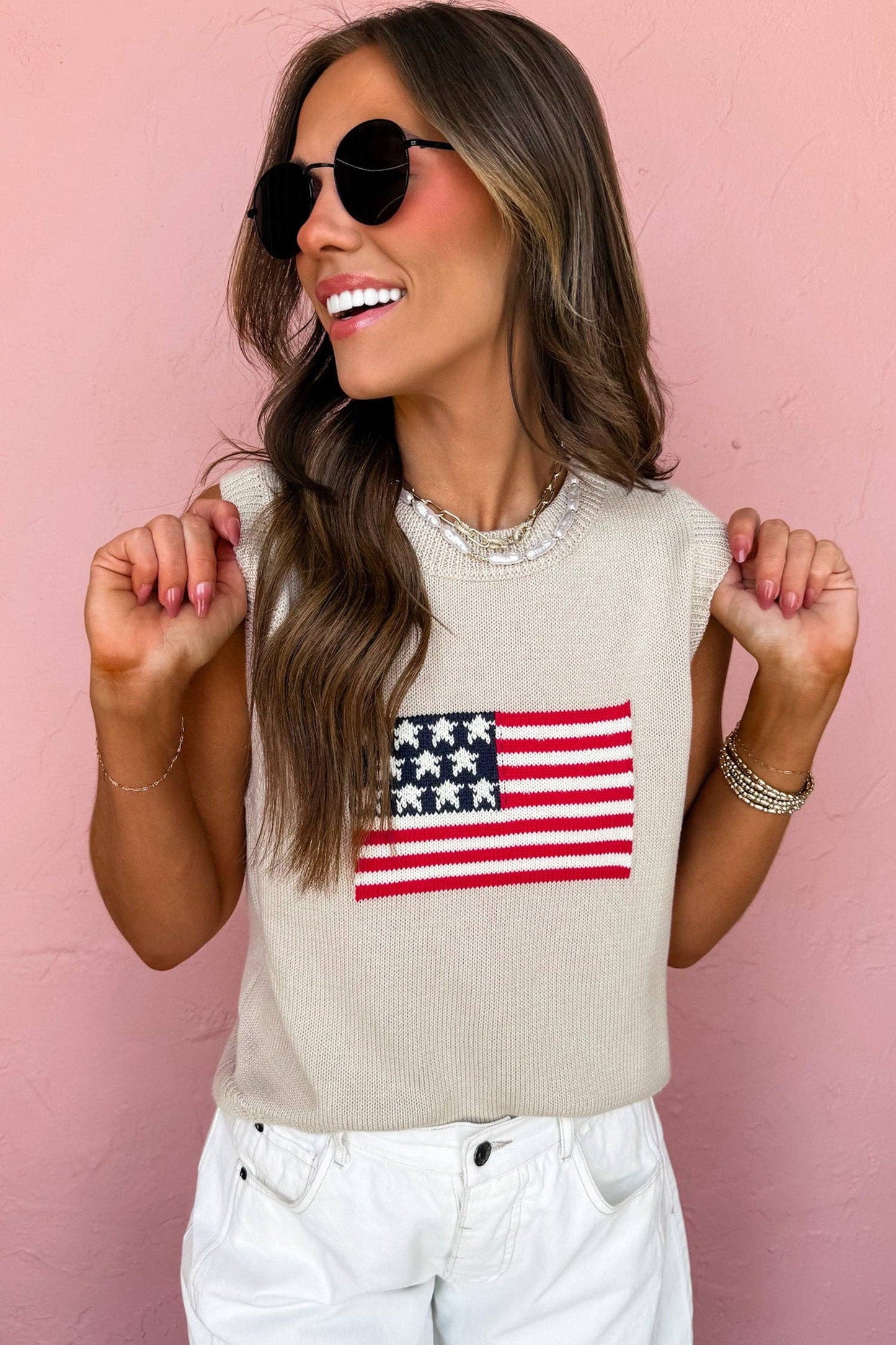 American Flag Knit Tank