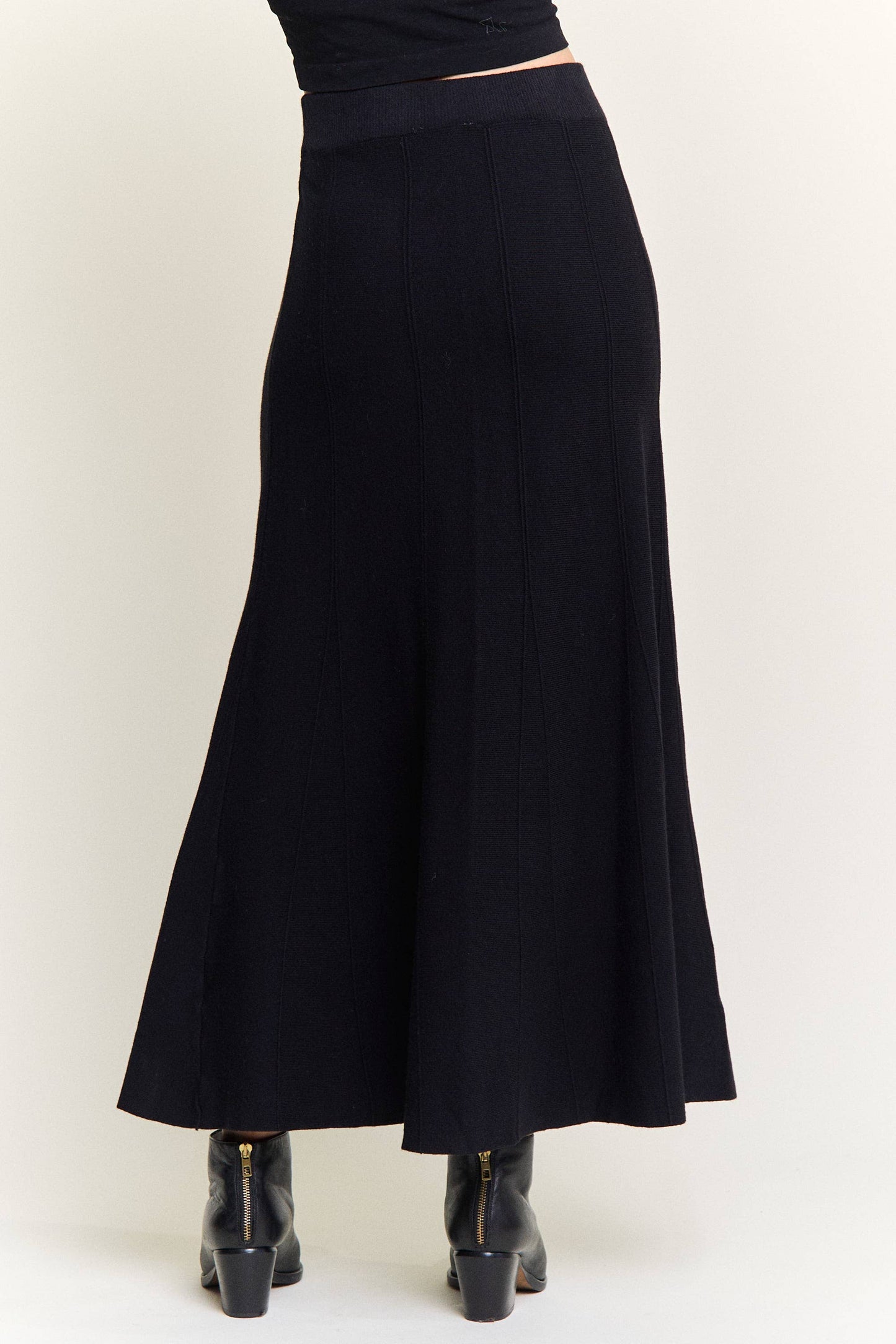 RIBBED KNIT  MIDI SKIRT