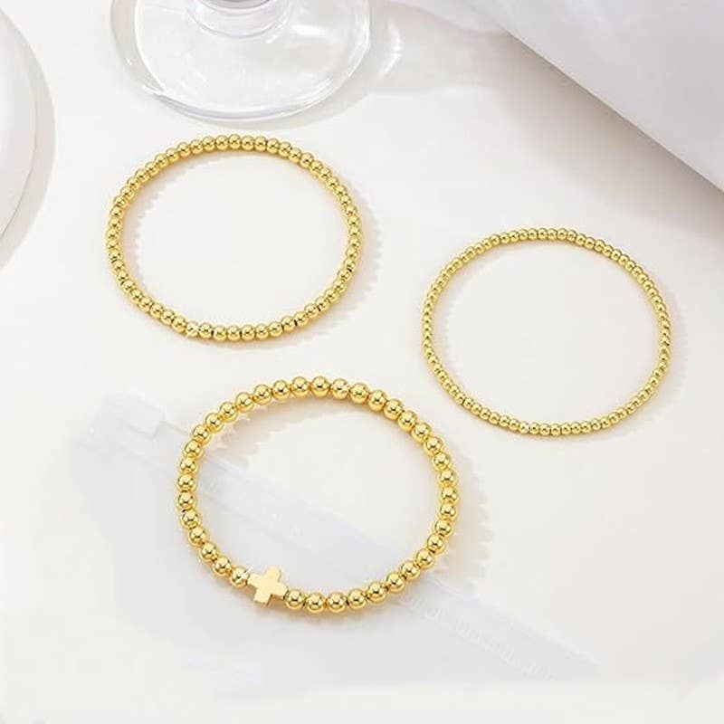 Cross Bead Bracelet Stack