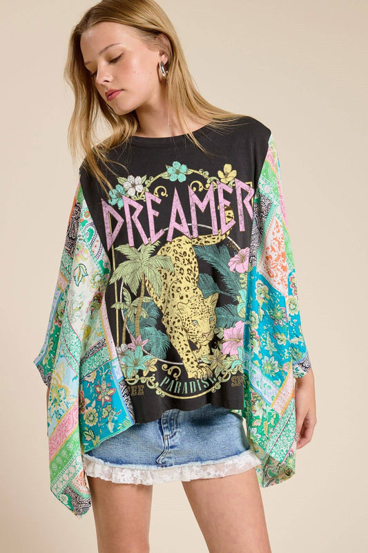 Dreamer Leopard Poncho Top