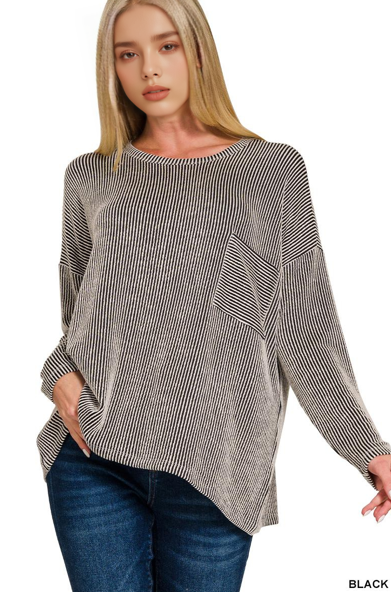 Ribbed  Oversized Top
