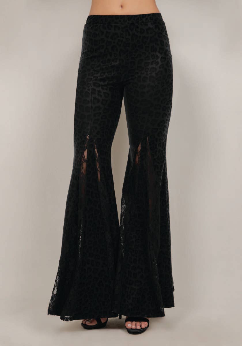 Leopard Print Lace Stretch Flares