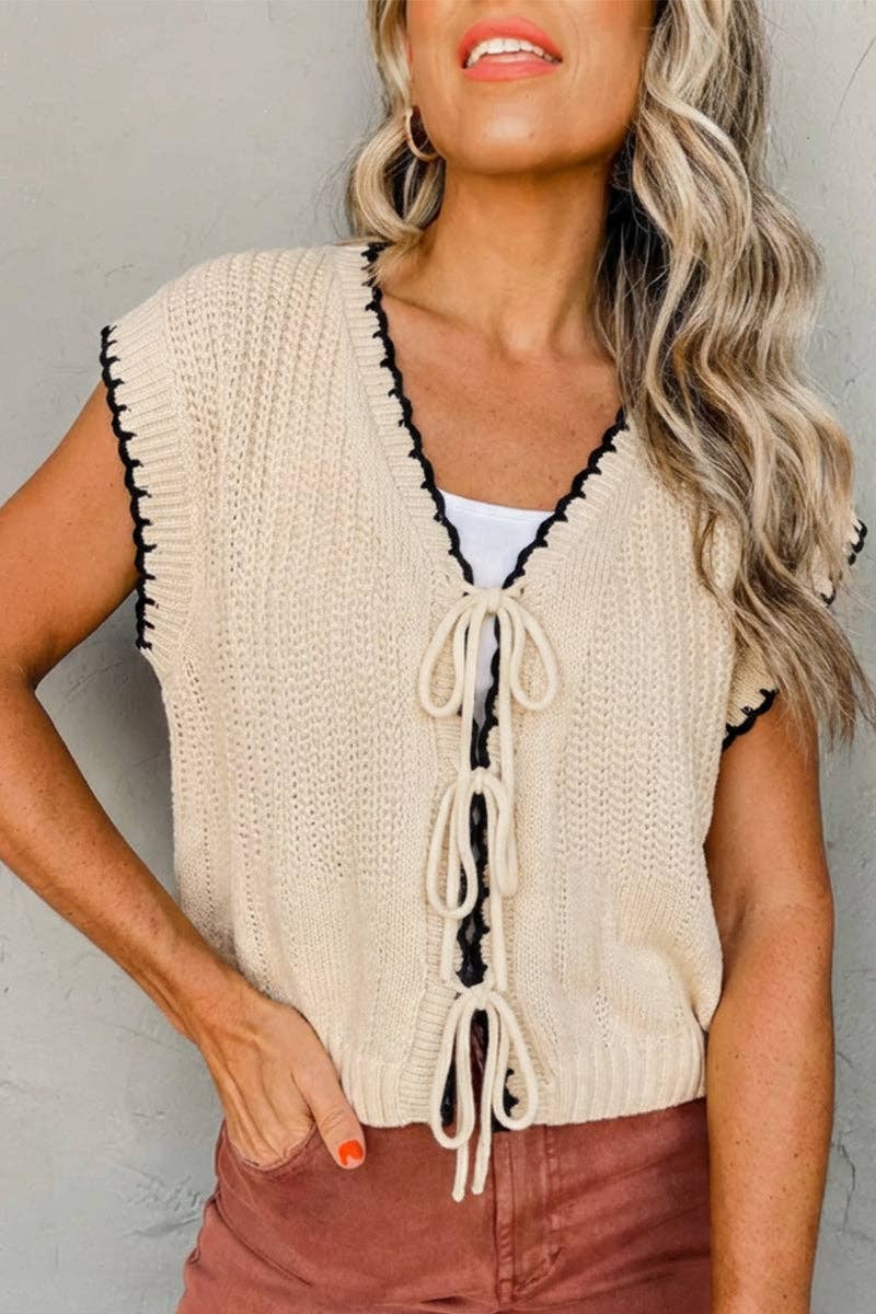 Women’s Tie Front Sweater Vest