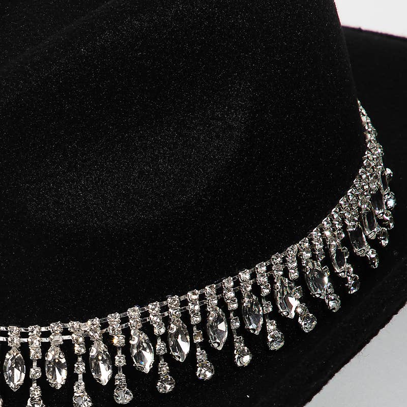 Rhinestone Fringe  Western Hat