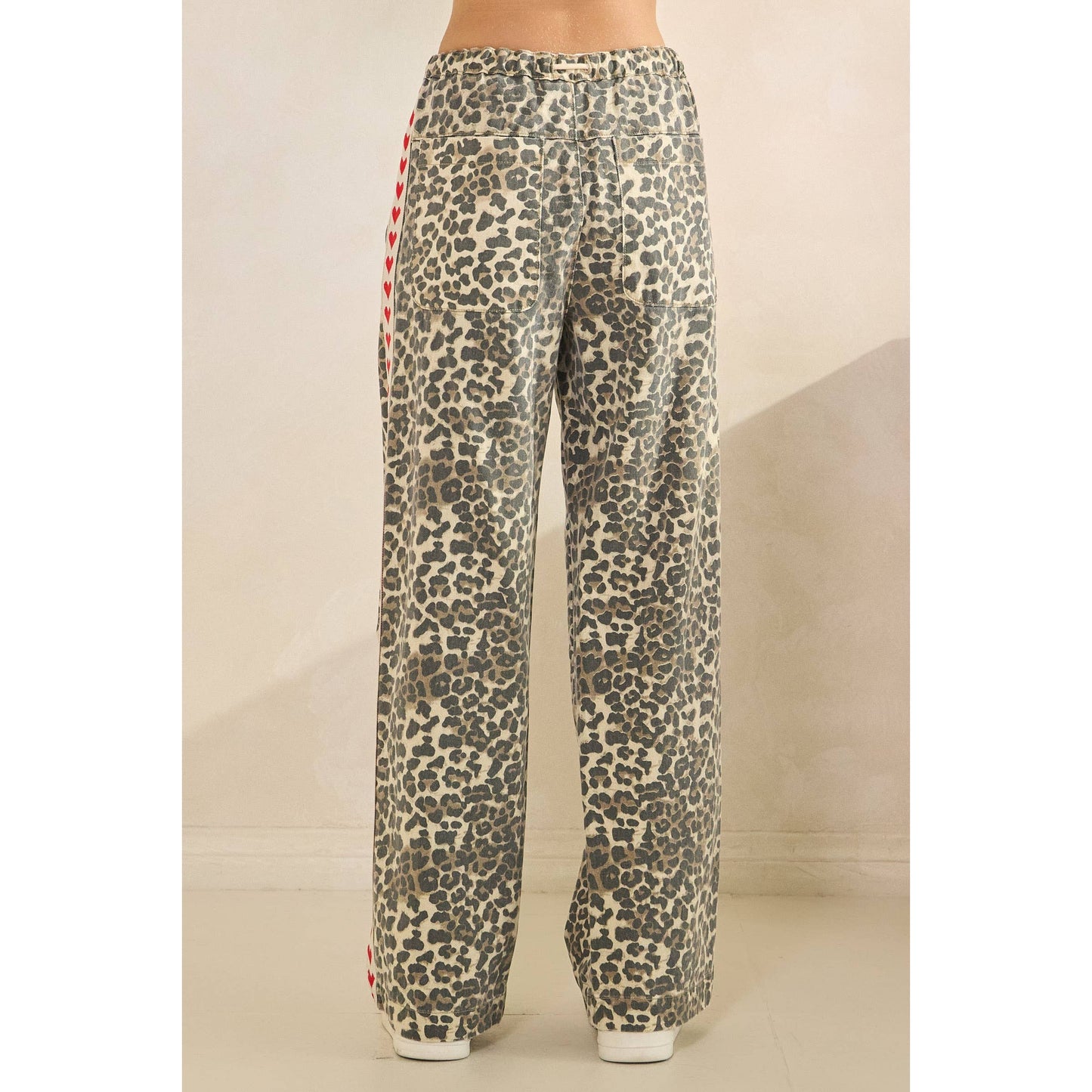 Leopard Star Striped Wide Legged Pants