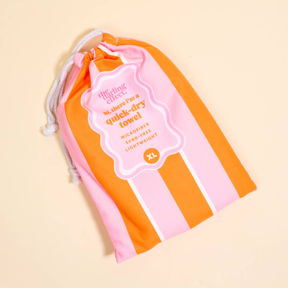 Sicily Stripes Pink & Orange Quick Dry XL Towel