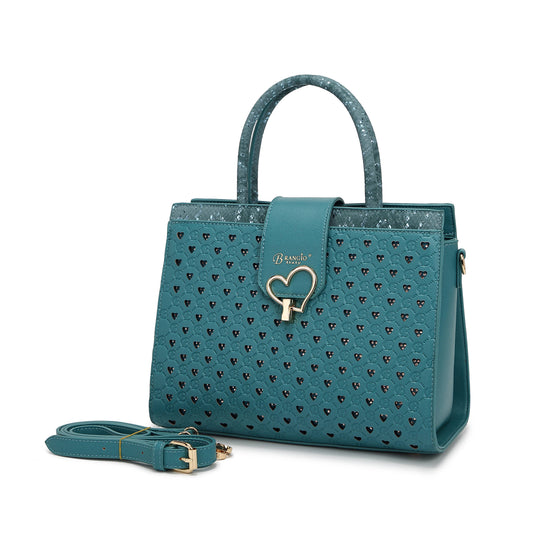 Brangio Italy Turquoise Heart-Lock Top Handle Bag