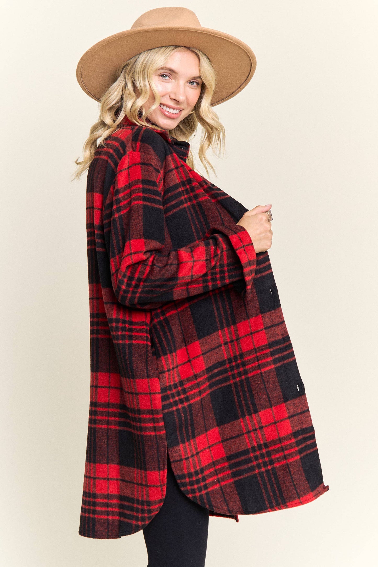 BUTTON DOWN FLANNEL SHACKET