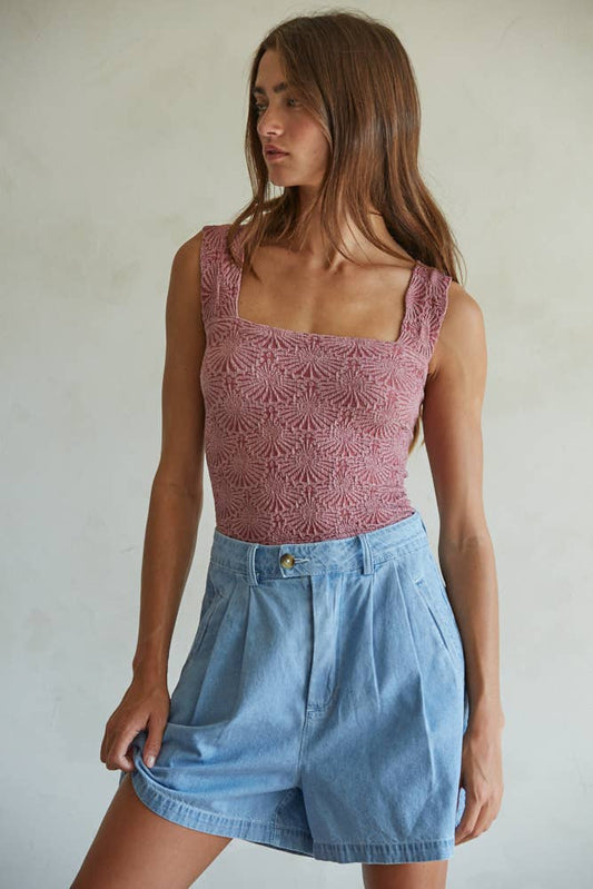 Knit Modal Maroon Tank