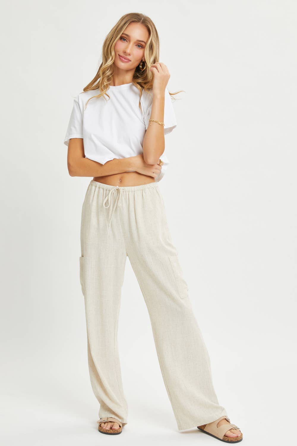 Linen Draw-String Pants w Pockets