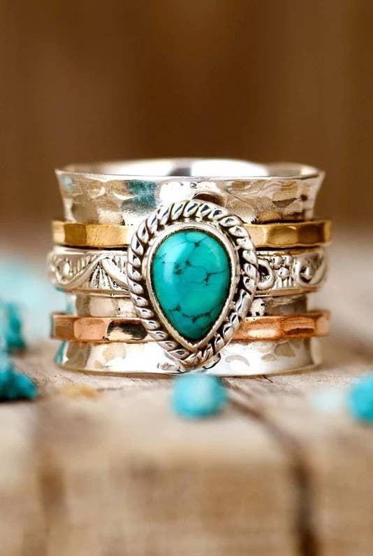 Teardrop Natural Stone Ring