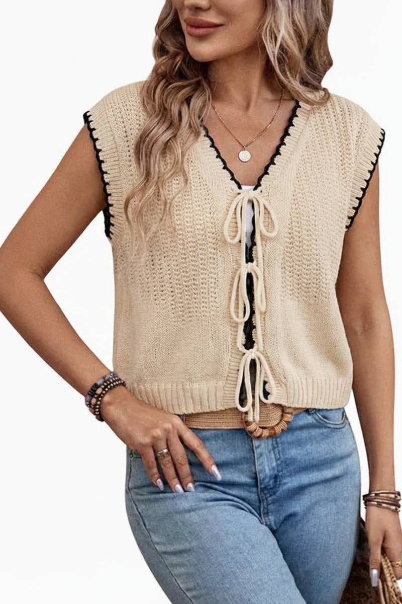 Women’s Tie Front Sweater Vest