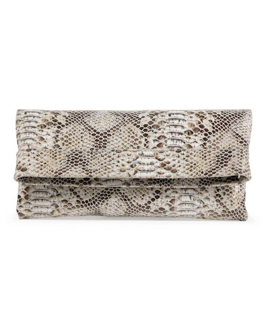 Mollie Crossbody Clutch - Camel Snake