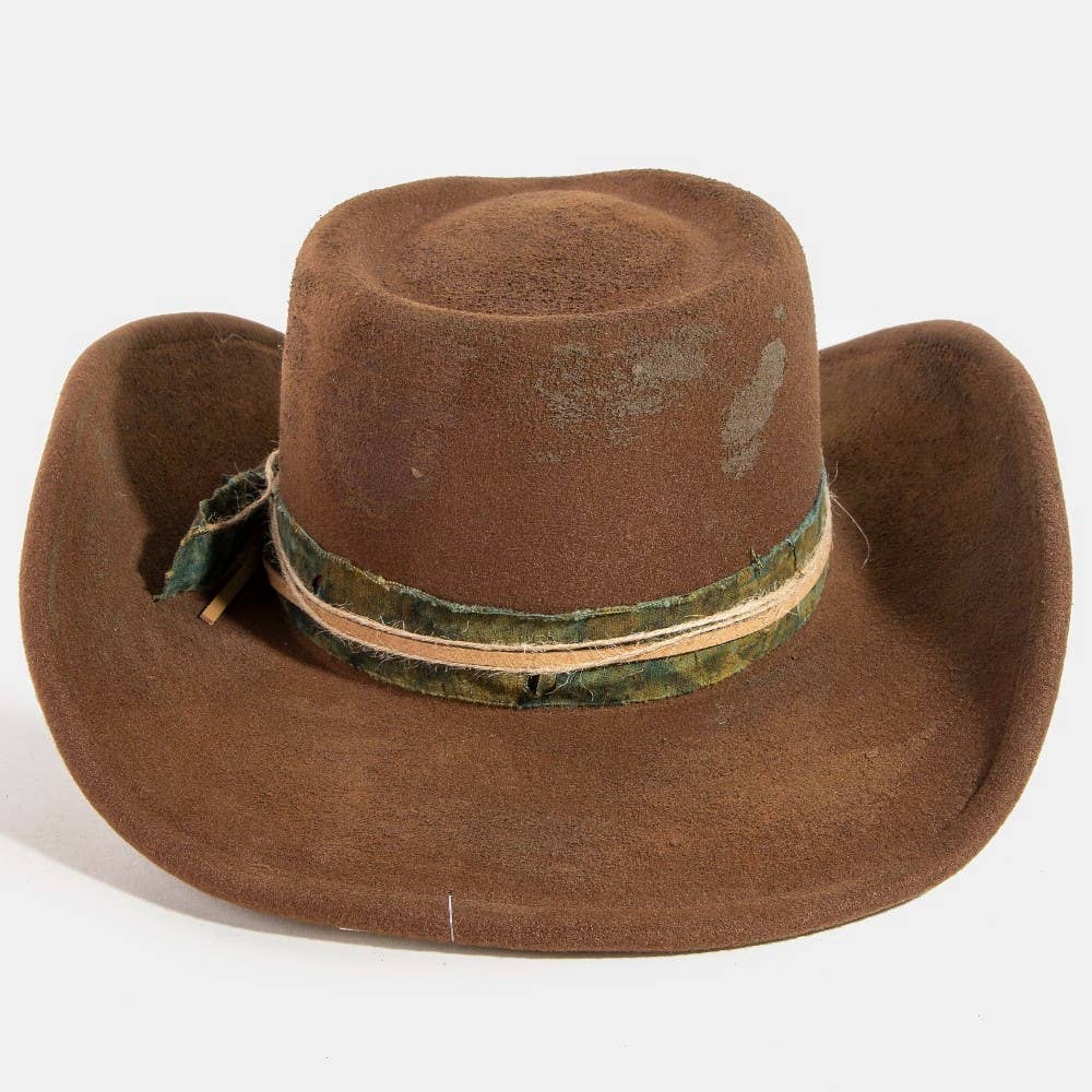 Vintage Safety Pin And Strap Western Hat