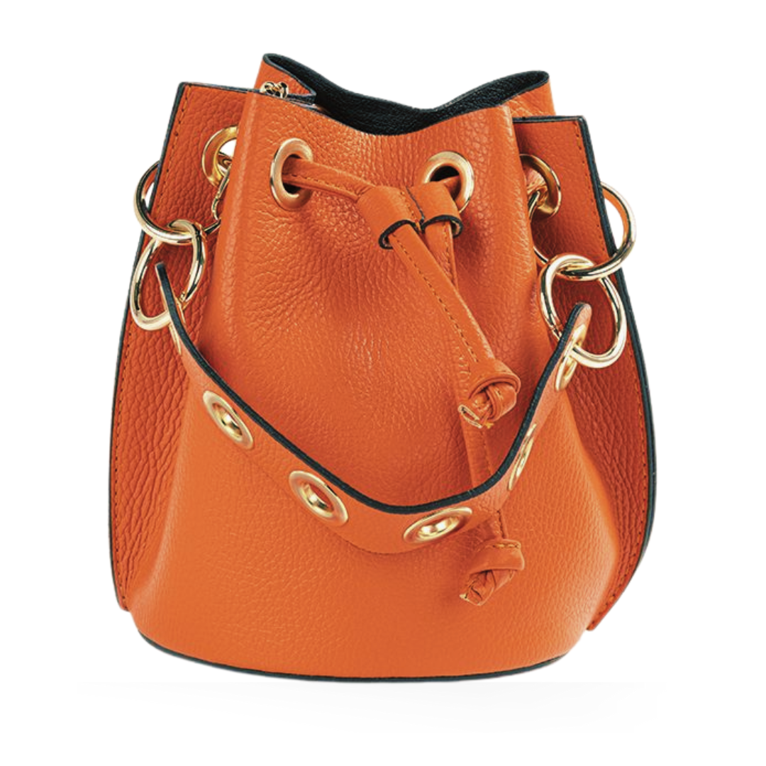 GENUINE ITALIAN LEATHER BUCKET BAG