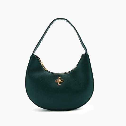 Leather Inner Zipper Pocket Noemie Half Moon Shoulder Bag