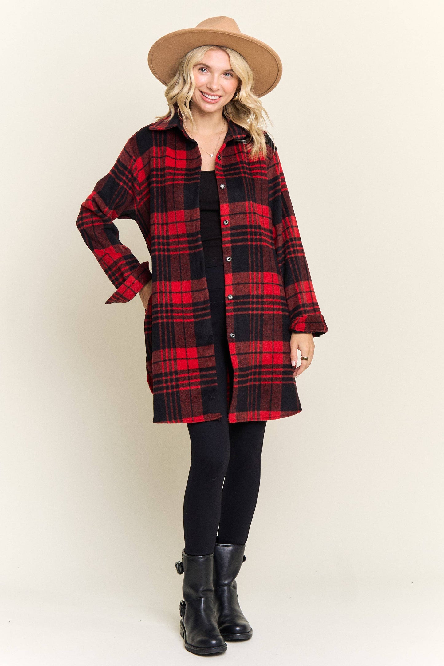 BUTTON DOWN FLANNEL SHACKET