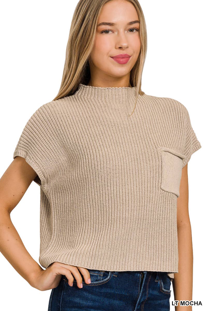 Pnk  Short Sleeve Crop Sweater